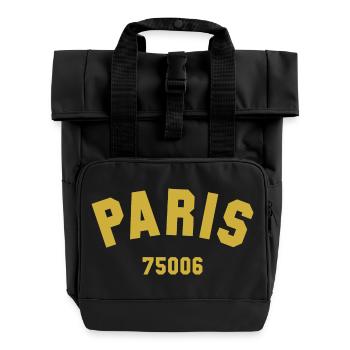 6e arrondissement de PARIS - Sac à dos Roll Top à deux anses - noir - Devant