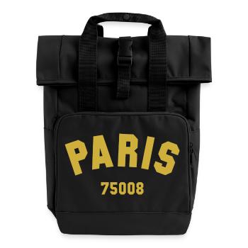 8e arrondissement de PARIS - Sac à dos Roll Top à deux anses - noir - Devant