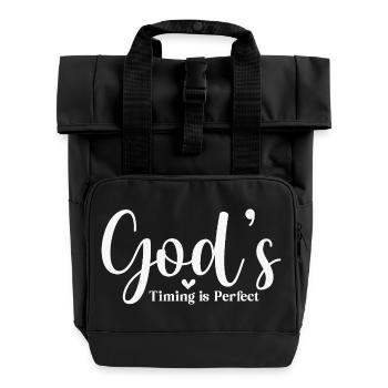 Le timing de Dieu est parfait - Sac à dos Roll Top à deux anses - noir - Devant