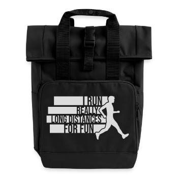 Je cours de très longues distances pour un marathon amusant - Sac à dos Roll Top à deux anses - noir - Devant
