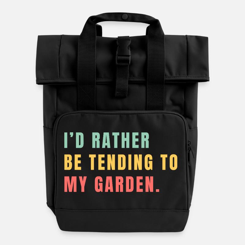 Gardening - Roll Top Backpack with Two Handles - black