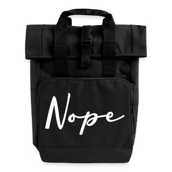 Nope Handschrift Logo auf Schwarz - Rolltop Rucksack mit zwei Griffen - Schwarz - Vorne