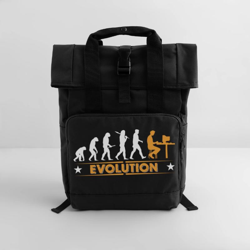 Computer Nerd Evolution - orange/weiss Sac à dos Roll Top à deux anses