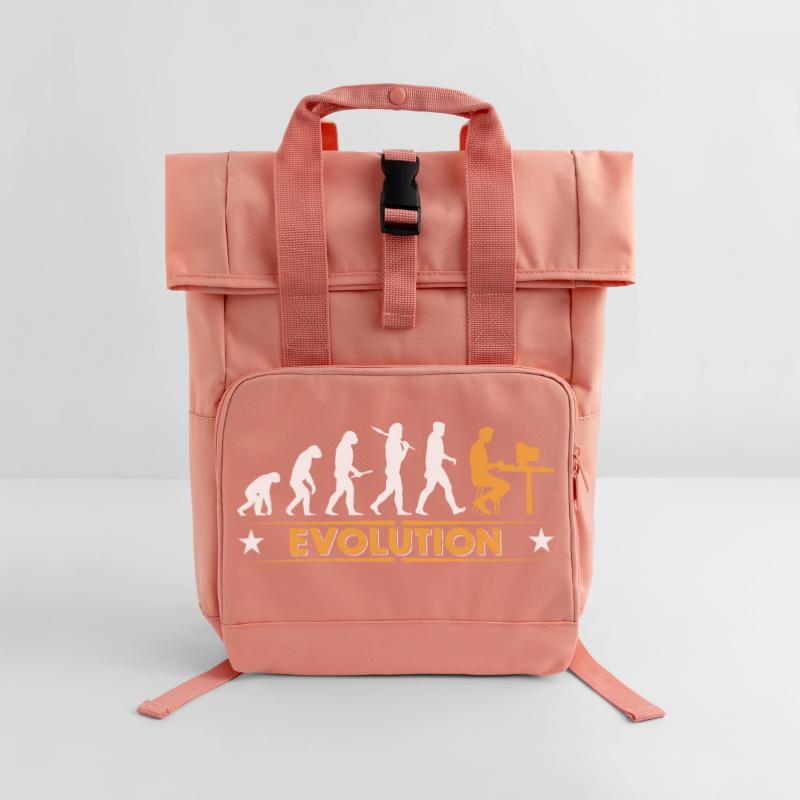 Computer Nerd Evolution - orange/weiss Sac à dos Roll Top à deux anses