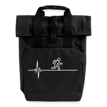 runner - Roll Top Backpack with Two Handles - black - Front