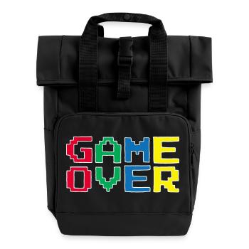 Vintage-Videospiel - Rolltop Rucksack mit zwei Griffen - Schwarz - Vorne
