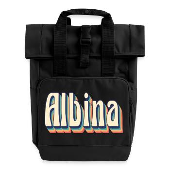 Vintage rétro Albina T-Shirt cadeau T-Shirt - Sac à dos Roll Top à deux anses - noir - Devant