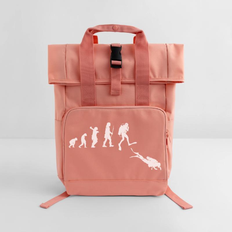 Illustration de l’évolution du progrès humain Sac à dos Roll Top à deux anses