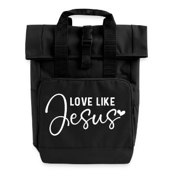 Liebe wie Jesus - Rolltop Rucksack mit zwei Griffen - Schwarz - Vorne
