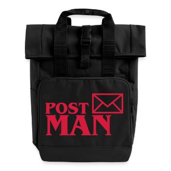 Post Man - Rolltop Rucksack mit zwei Griffen - Schwarz - Vorne