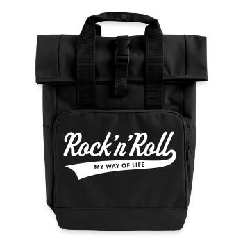 Rock 'n' Roll – My Way Of Life - Rolltop Rucksack mit zwei Griffen - Schwarz - Vorne