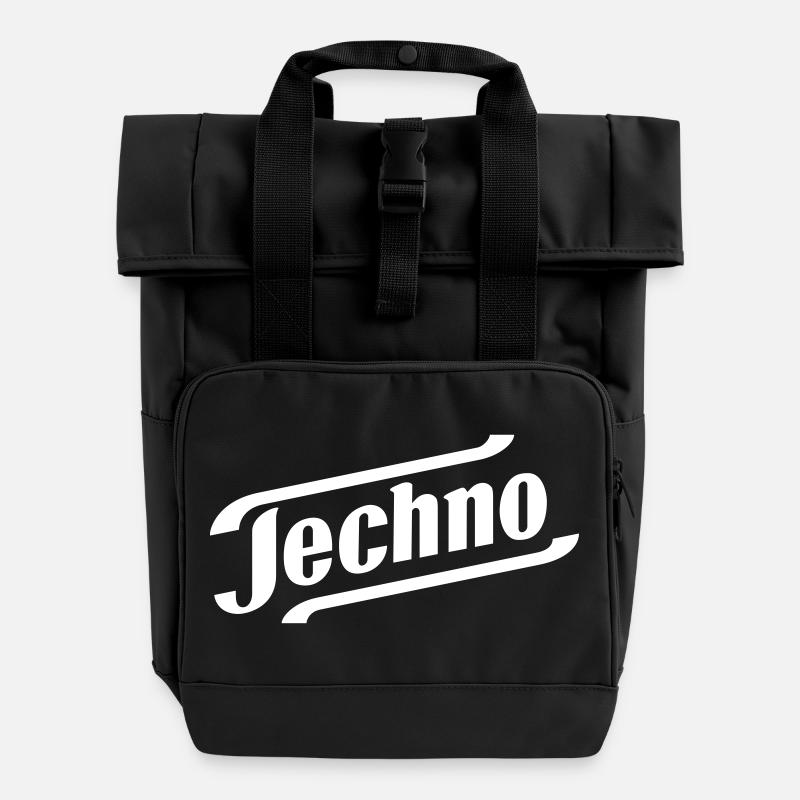TECHNO - Rolltop Rucksack mit zwei Griffen - Schwarz