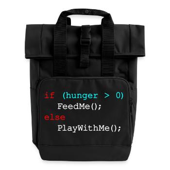 Si la faim me nourrit d’autre, joue avec moi - JavaScript - Sac à dos Roll Top à deux anses - noir - Devant