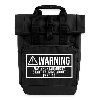 Fencing - Roll Top Backpack with Two Handles - black - Front