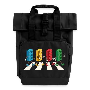 Zebra Made Of Bricks Creative Block Builder - Rolltop Rucksack mit zwei Griffen - Schwarz - Vorne