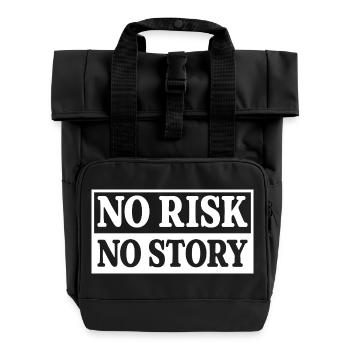 No Risk No Story - Roll Top Backpack with Two Handles - black - Front