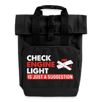 Check Engine Light Suggestion Racing Car - Roll Top Backpack with Two Handles - black - Front