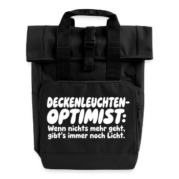 Deckenleuchten-Optimist - Rolltop Rucksack mit zwei Griffen - Schwarz - Vorne