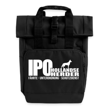 IPO HOLLANDSE HERDER - Rolltop Rucksack mit zwei Griffen - Schwarz - Vorne
