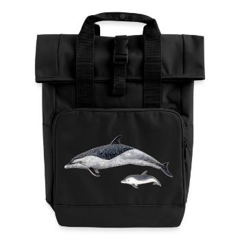 Spotted dolphin - Roll Top Backpack with Two Handles - black - Front