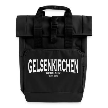 Gelsenkirchen - Rolltop Rucksack mit zwei Griffen - Schwarz - Vorne