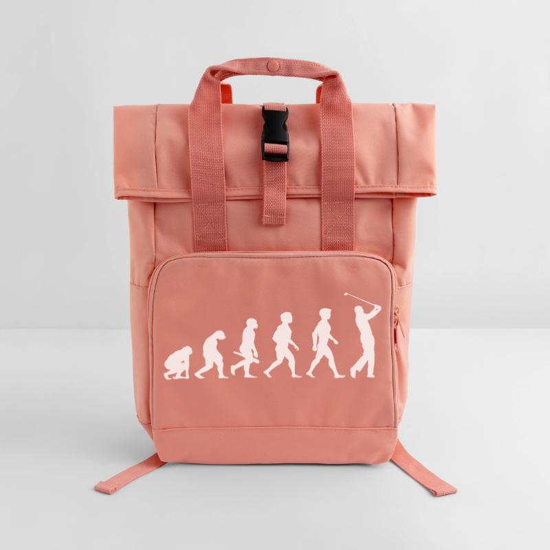 Evolution Golf Golfer Golfer Golf Course Roll Top Backpack with Two Handles