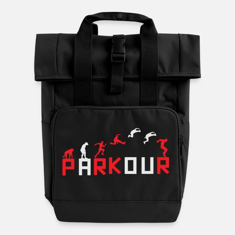 Evolution des Running Sequence Designs - Rolltop Rucksack mit zwei Griffen - Schwarz