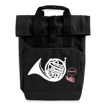 Waldhorn Hornist - Rolltop Rucksack mit zwei Griffen - Schwarz - Vorne