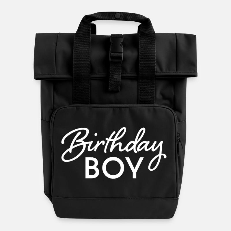 Garçon d’anniversaire - Sac à dos Roll Top à deux anses - noir