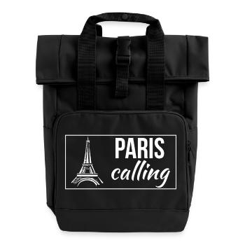 Paris Calling - Roll Top Backpack with Two Handles - black - Front