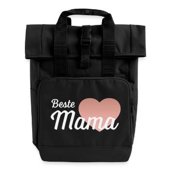 Beste Mama - Rolltop Rucksack mit zwei Griffen - Schwarz - Vorne