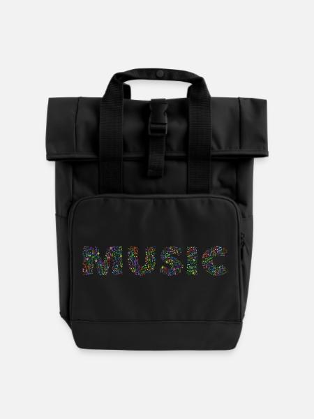 Musik - Rolltop Rucksack mit zwei Griffen - Schwarz