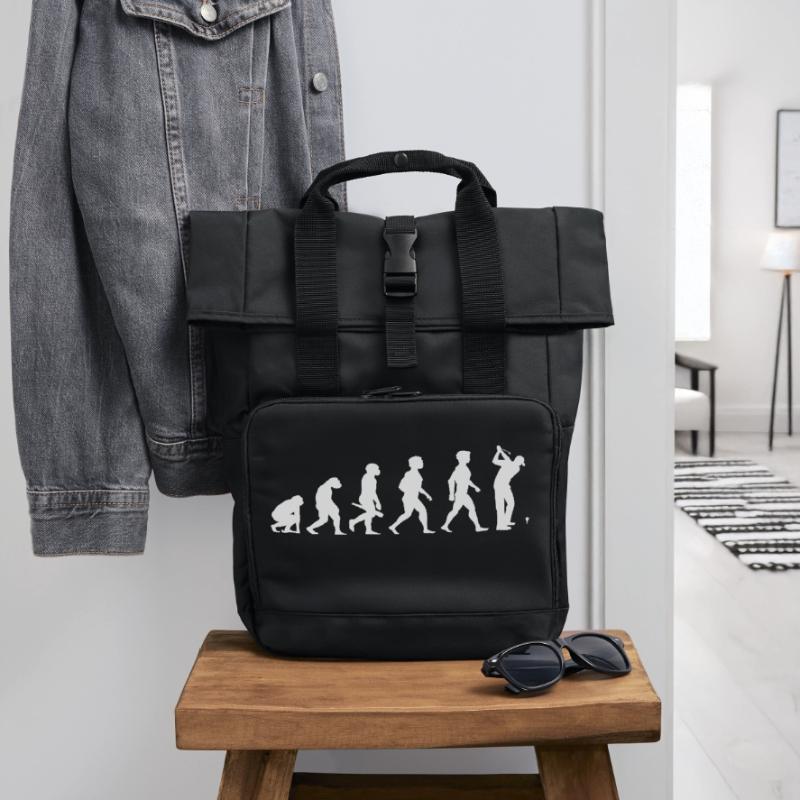 Evolution Golf Golfer Golfer Golf Course Roll Top Backpack with Two Handles