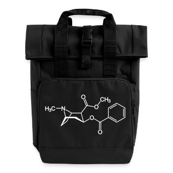 Cocaine crack molecule - Roll Top Backpack with Two Handles - black - Front