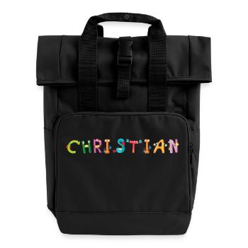 Christian - Rolltop Rucksack mit zwei Griffen - Schwarz - Vorne