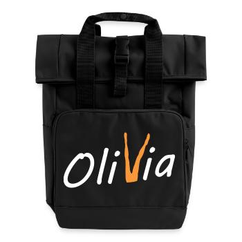Olivia Bein - Rolltop Rucksack mit zwei Griffen - Schwarz - Vorne