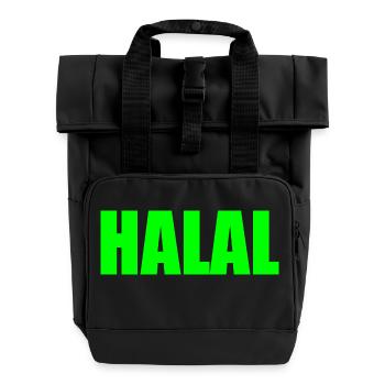 Halal - Rolltop Rucksack mit zwei Griffen - Schwarz - Vorne