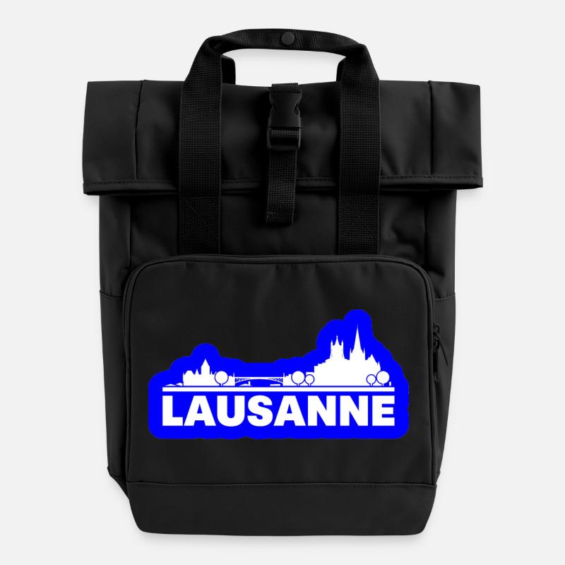 Lausanne - Sac à dos Roll Top à deux anses - noir