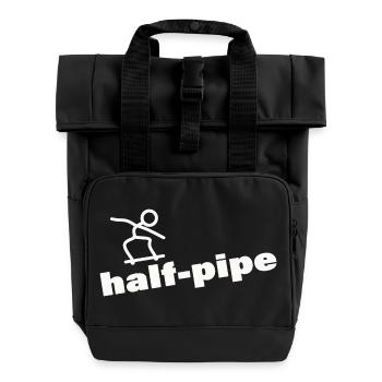 HALF-PIPE - Rolltop Rucksack mit zwei Griffen - Schwarz - Vorne