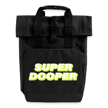 SUPER DOOPER - Roll Top Backpack with Two Handles - black - Front