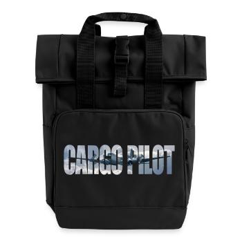 Cargo pilot DC-4 - Rolltop Rucksack mit zwei Griffen - Schwarz - Vorne