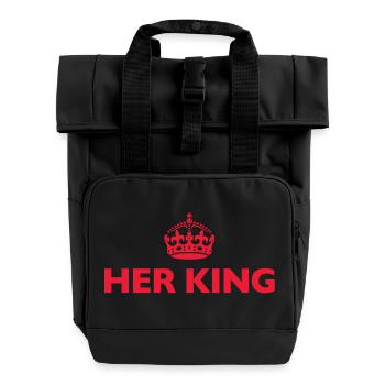 Ihr König - Rolltop Rucksack mit zwei Griffen - Schwarz - Vorne