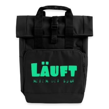 Runs - Roll Top Backpack with Two Handles - black - Front