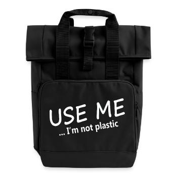 USE ME - Roll Top Backpack with Two Handles - black - Front