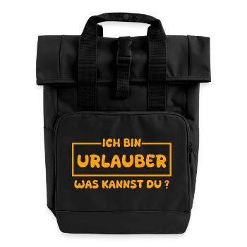 Beruf Urlauber - Rolltop Rucksack mit zwei Griffen - Schwarz - Vorne