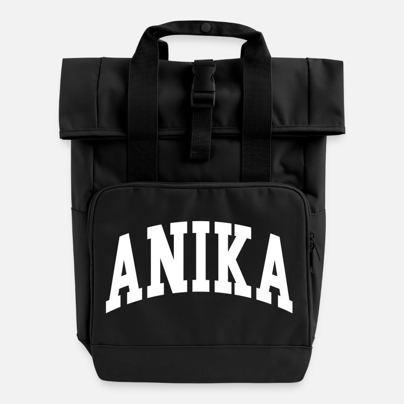 Anika - Rolltop Rucksack mit zwei Griffen - Schwarz