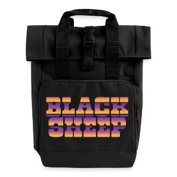 black sheep - Roll Top Backpack with Two Handles - black - Front