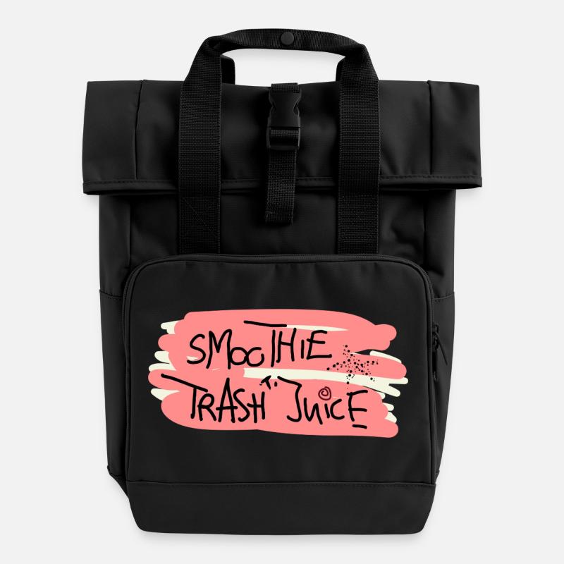I Love Smoothies Juice Juice Fruit Kids - Roll Top Backpack with Two Handles - black