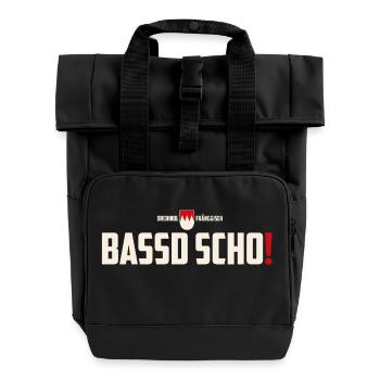 bassd scho! - Rolltop Rucksack mit zwei Griffen - Schwarz - Vorne