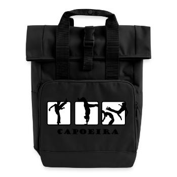 Capoeira Zebra Dance - Roll Top Backpack with Two Handles - black - Front